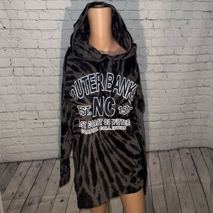 Sunsetions Black & Gray Tie Dye Outer Banks Hoodie size S